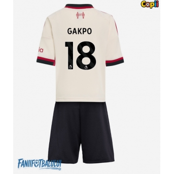Liverpool Cody Gakpo #18 Echipament de Fotbal Replică 2025-26 Copii Deplasare (+ Șorturi)